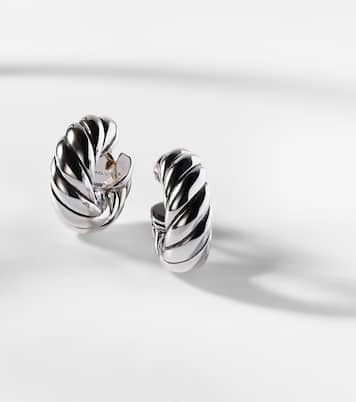 Orecchini a cerchio Sculpted Cable in argento | David Yurman