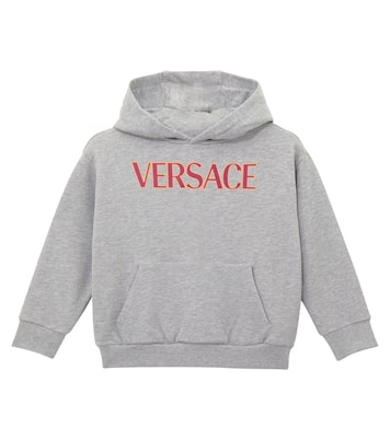 Felpa con cappuccio in jersey di cotone con logo | Versace Kids