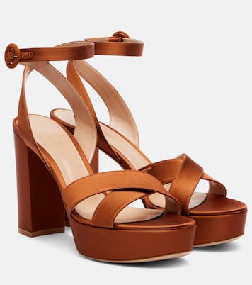 Sandali Sabrina in raso con plateau | Gianvito Rossi