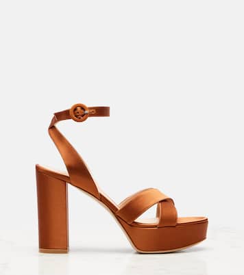 Sandali Sabrina in raso con plateau | Gianvito Rossi