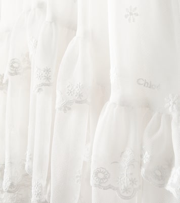 Embroidered tiered dress | Chloé Kids