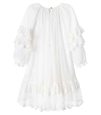 Embroidered tiered dress | Chloé Kids