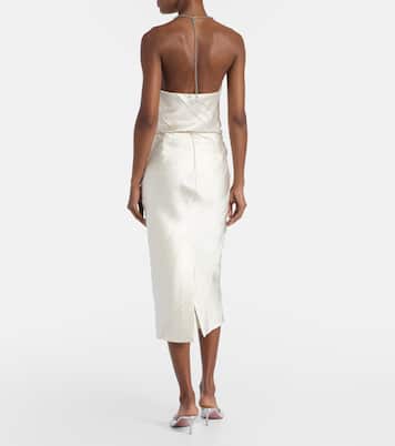 Ruta pleated satin pencil skirt | Sportmax
