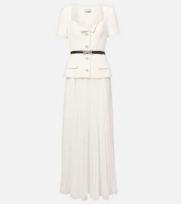 Belted plissé crêpe maxi dress | Self-Portrait