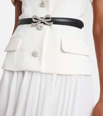Belted plissé crêpe maxi dress | Self-Portrait
