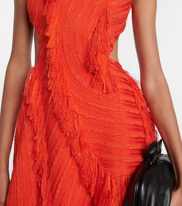 Fringed open-back maxi dress | Xu Zhi
