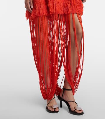 Fringed open-back maxi dress | Xu Zhi