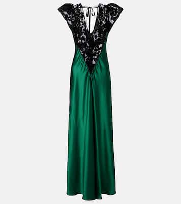 Sequined lace-trimmed silk gown | Rodarte