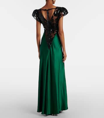 Sequined lace-trimmed silk gown | Rodarte