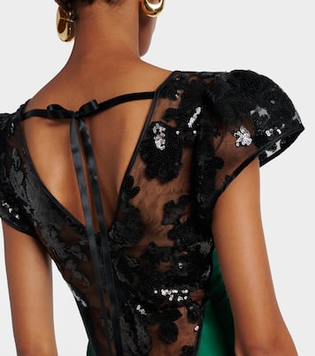 Sequined lace-trimmed silk gown | Rodarte