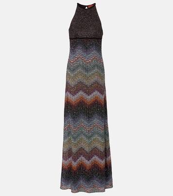 Zig Zag halterneck lamé maxi dress | Missoni