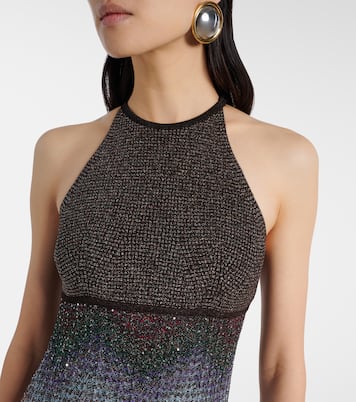 Zig Zag halterneck lamé maxi dress | Missoni