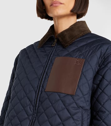 Corduroy-trimmed quilted blouson jacket | Loewe