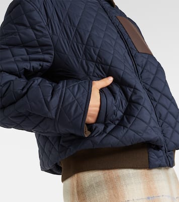 Corduroy-trimmed quilted blouson jacket | Loewe