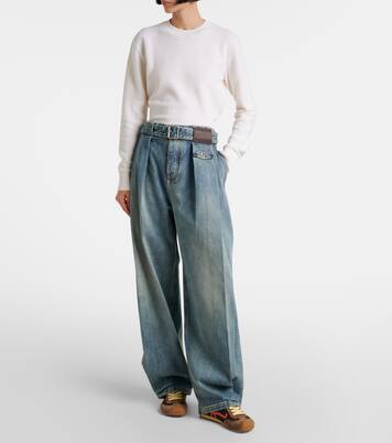 Pleated wide-leg jeans | Loewe