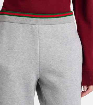 Web Stripe cotton-blend jersey sweatpants | Gucci