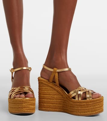 Espadrilles compensées VLogo 120 en cuir | Valentino Garavani