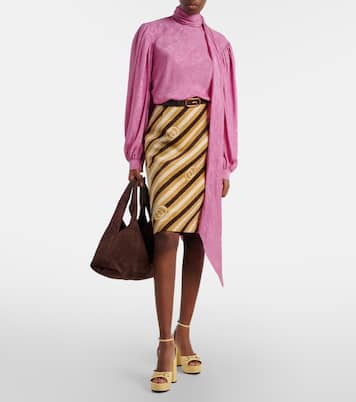 Lady Horsebit 85 patent leather platform sandals | Gucci