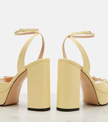Lady Horsebit 85 patent leather platform sandals | Gucci