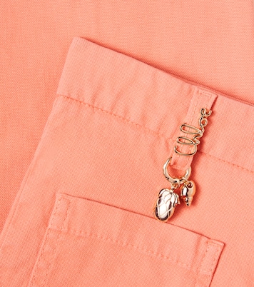 Logo pleated cotton pants  | Chloé Kids