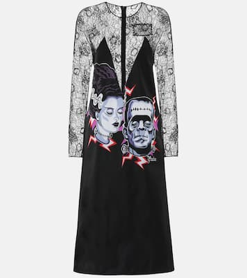 Vestido midi de encaje estampado | Prada