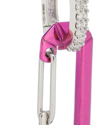 Chiara 18kt white gold and sterling silver single earring with diamonds | Eéra