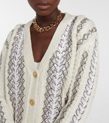 Sequin-embellished wool-blend cardigan | Valentino
