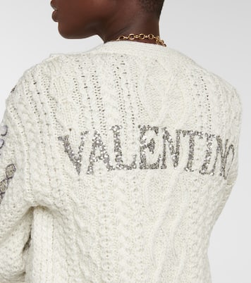 Sequin-embellished wool-blend cardigan | Valentino