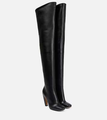 Leather over-the-knee boots | Bottega Veneta