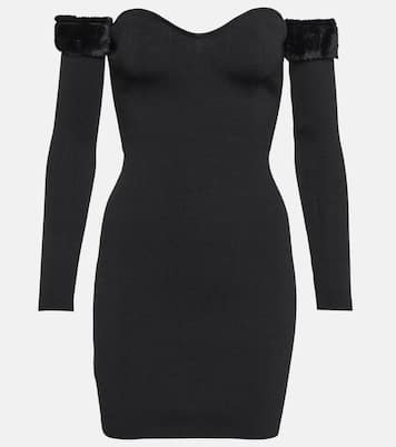 Josee faux fur-trimmed minidress | Staud