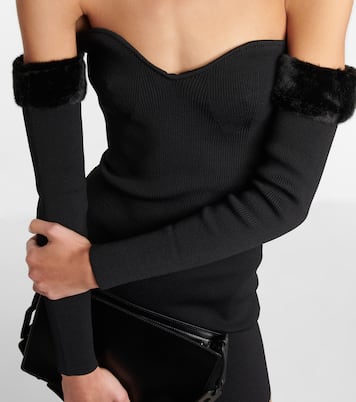 Josee faux fur-trimmed minidress | Staud