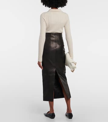 Jupe crayon Loxley en cuir | Khaite