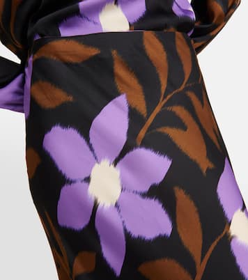 Gonna midi Kaiya in raso con stampa | Velvet