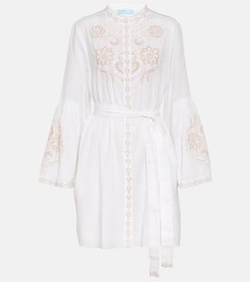 Everly embroidered cotton and linen mini dress  | Melissa Odabash