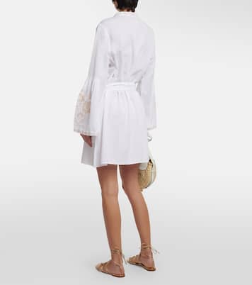 Everly embroidered cotton and linen mini dress  | Melissa Odabash