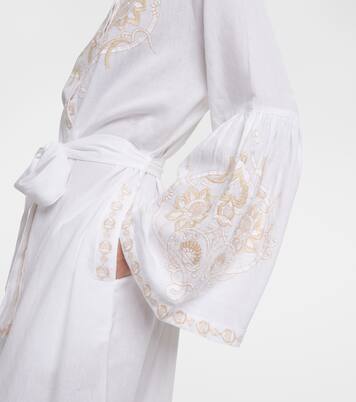 Everly embroidered cotton and linen mini dress  | Melissa Odabash