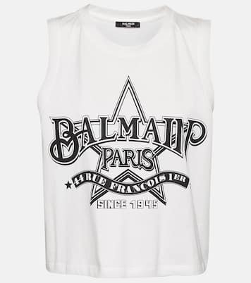 Crop top de jersey de algodón | Balmain