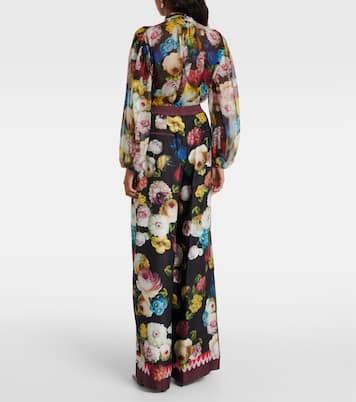 Weite High-Rise-Hose aus Seide | Dolce&Gabbana
