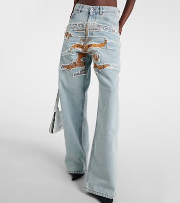Jeans a gamba larga e vita alta con logo | Y/Project