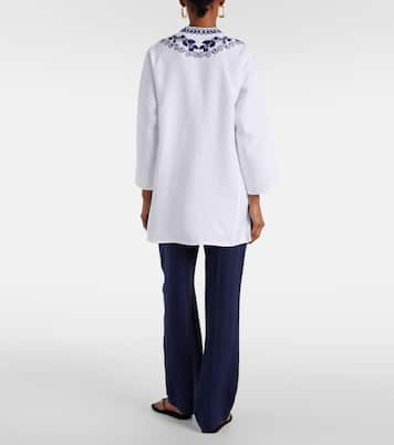 Bestickter Kaftan Sophia aus Leinen | Loro Piana