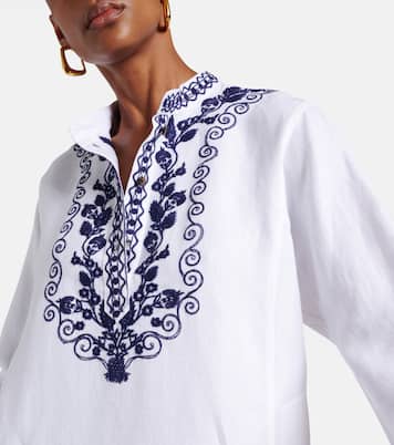 Bestickter Kaftan Sophia aus Leinen | Loro Piana