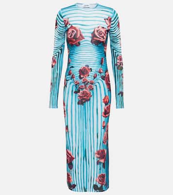 Abito midi in jersey con stampa floreale | Jean Paul Gaultier