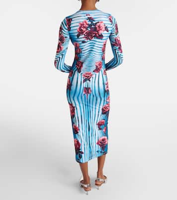 Abito midi in jersey con stampa floreale | Jean Paul Gaultier