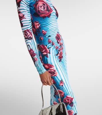 Abito midi in jersey con stampa floreale | Jean Paul Gaultier