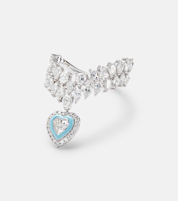 Anello Heart Of The Ocean in oro bianco 18kt con diamanti | Kamyen