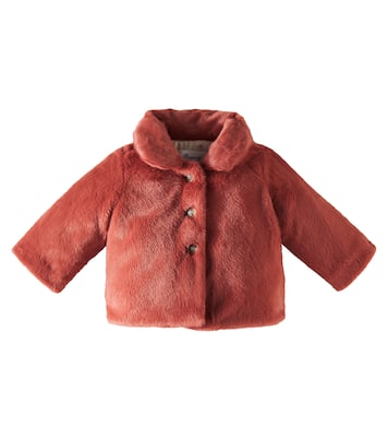 Baby Douceur faux fur coat in red Bonpoint Mytheresa