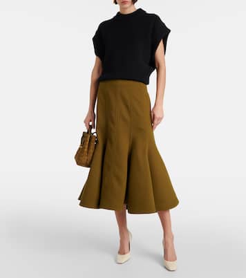 Jupe midi en crêpe de laine | Bottega Veneta