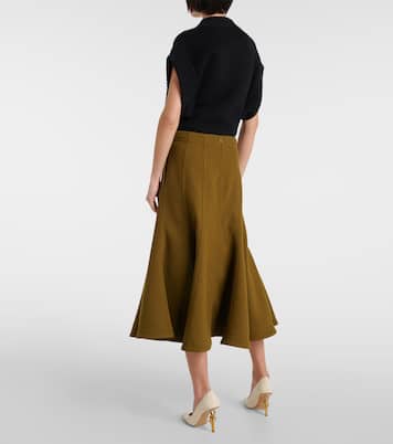 Jupe midi en crêpe de laine | Bottega Veneta