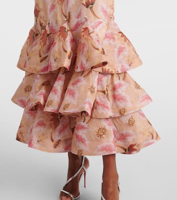 Maxikleid Tiered aus Leinen und Seide | Zimmermann