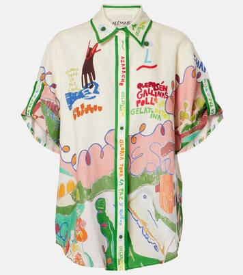 Camisa Nadia de lino estampada | Alémais